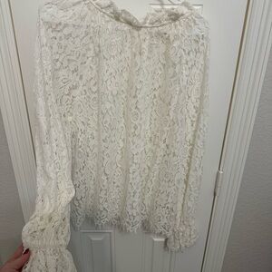 Elegant Lace Blouse - Ivory